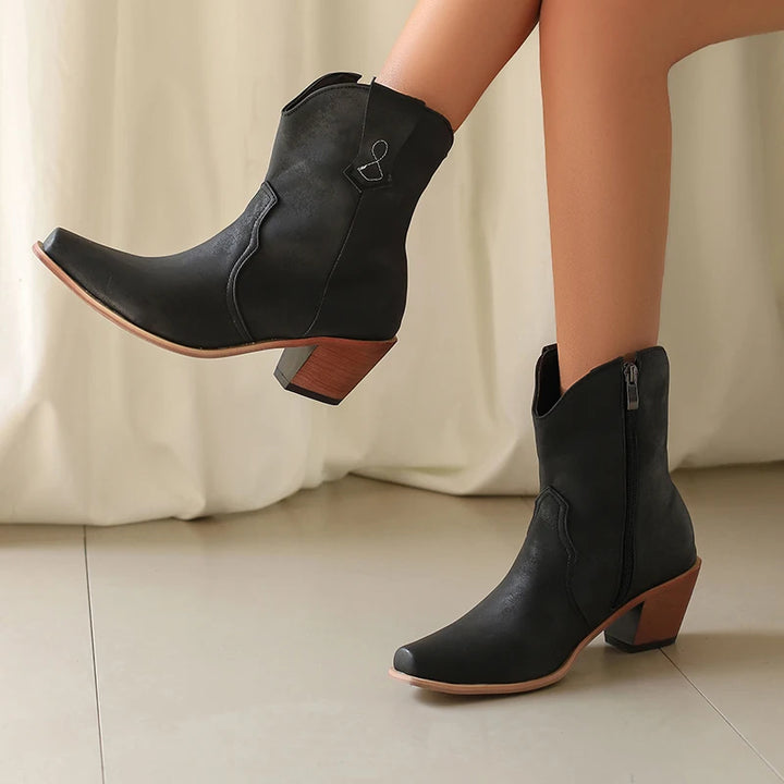 Sierra Leather Western Boots