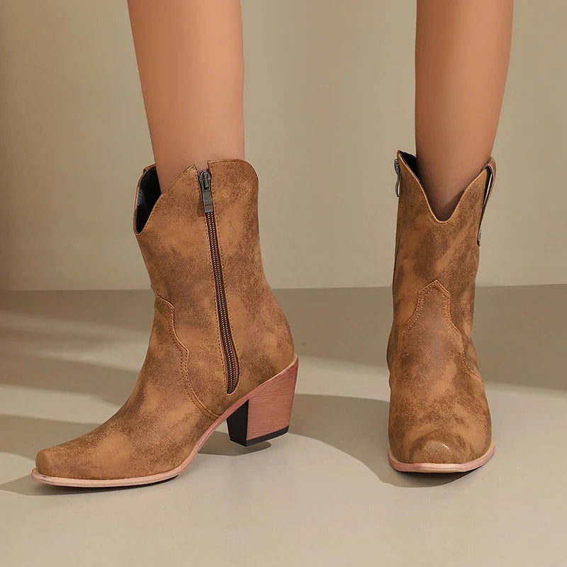 Sierra Leather Western Boots