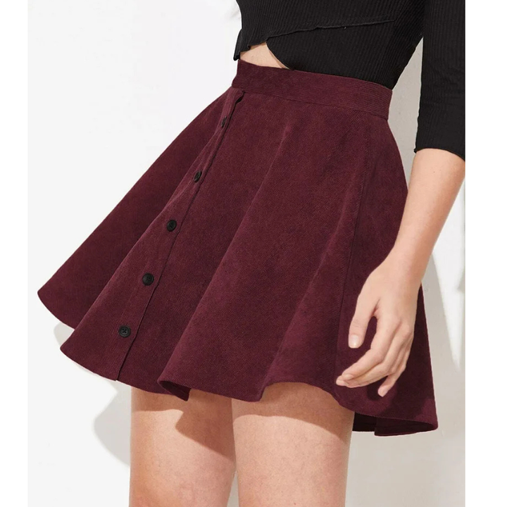 Cordelia A-Line Corduroy Skirt