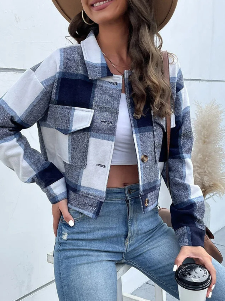 Virginia Plaid Crop Jacket