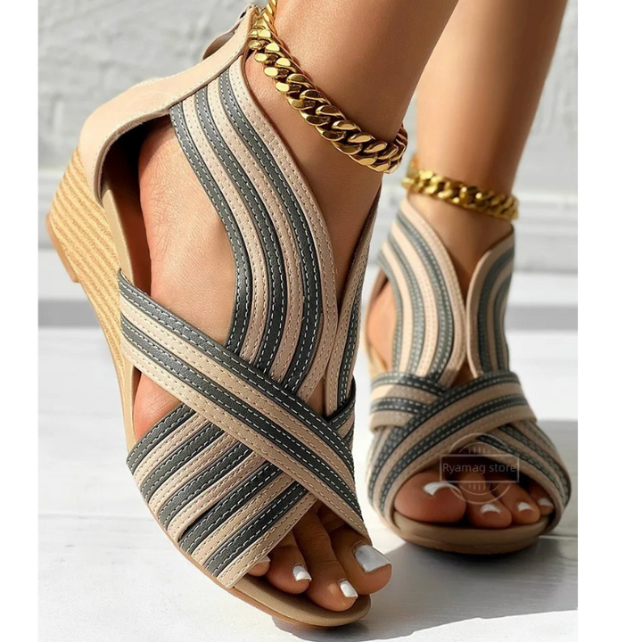 Renelle Crisscross Wedge Sandals
