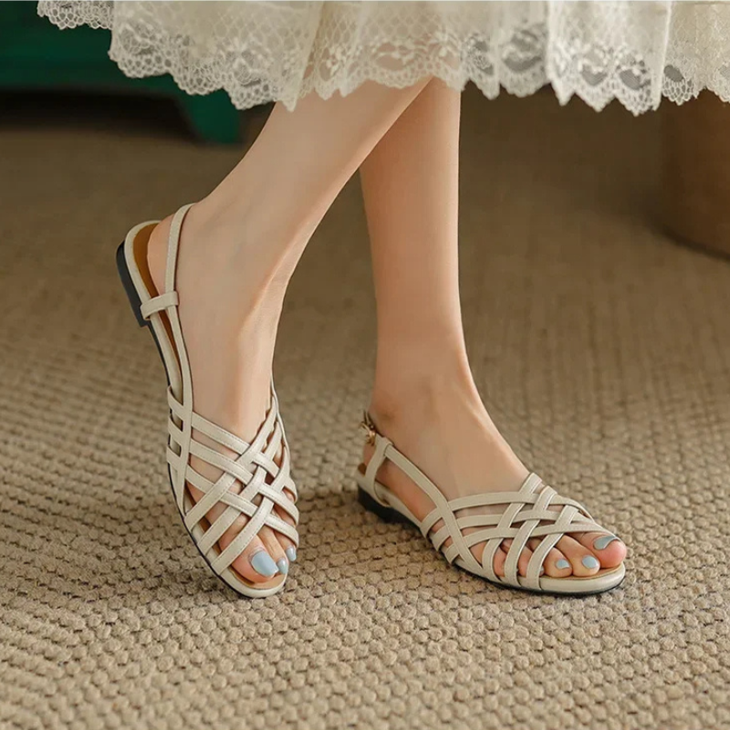 Aria Woven Leather Sandals
