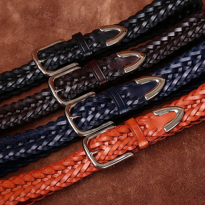 Laurel Genuine Leather Braided Belt