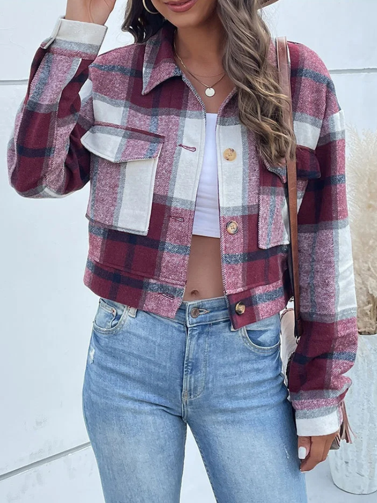 Virginia Plaid Crop Jacket