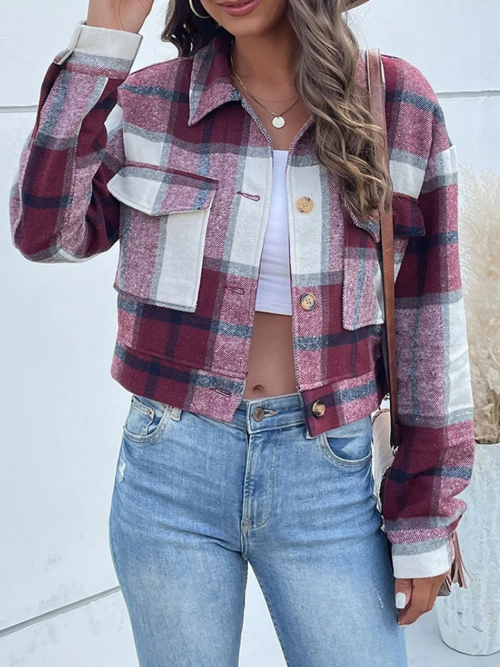 Virginia Plaid Crop Jacket