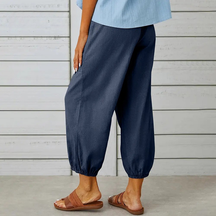 Zenia Cotton-Linen Pants