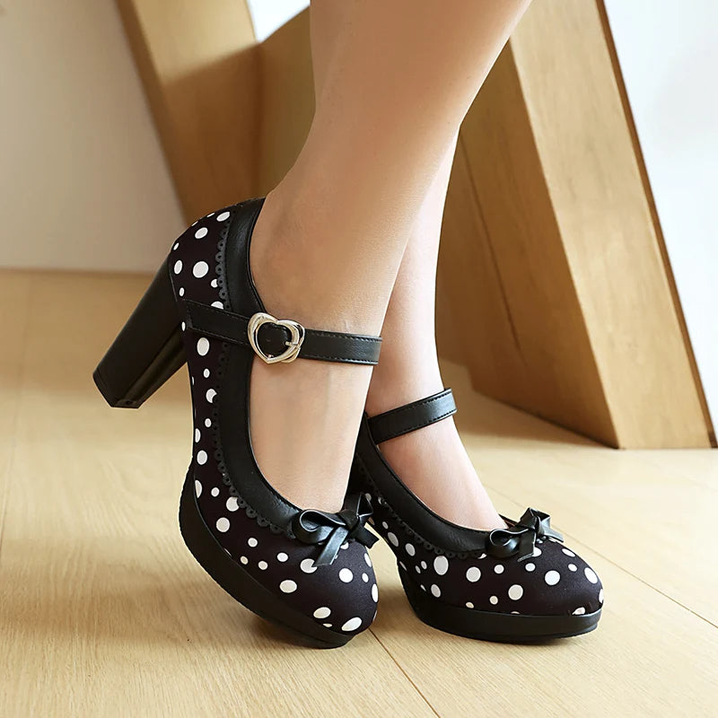 Mary Jane Dot Pumps