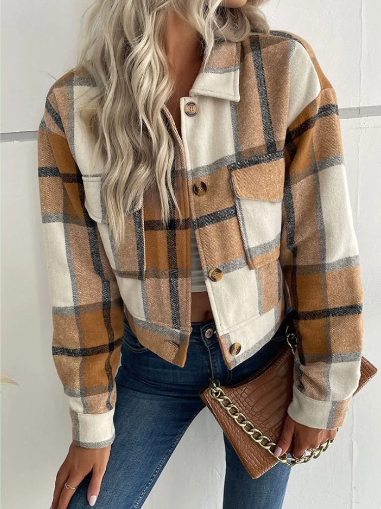 Virginia Plaid Crop Jacket