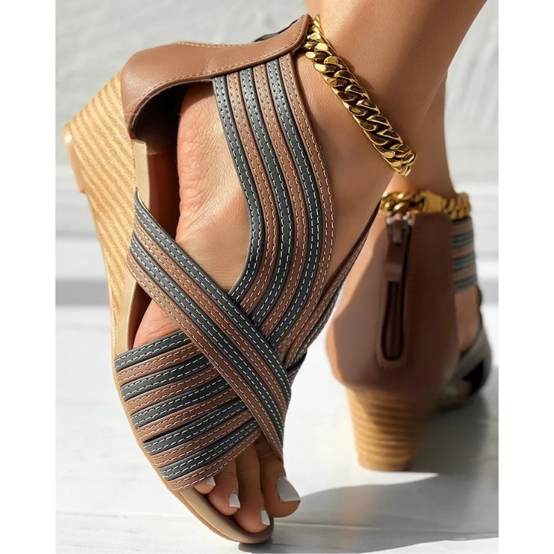Renelle Crisscross Wedge Sandals