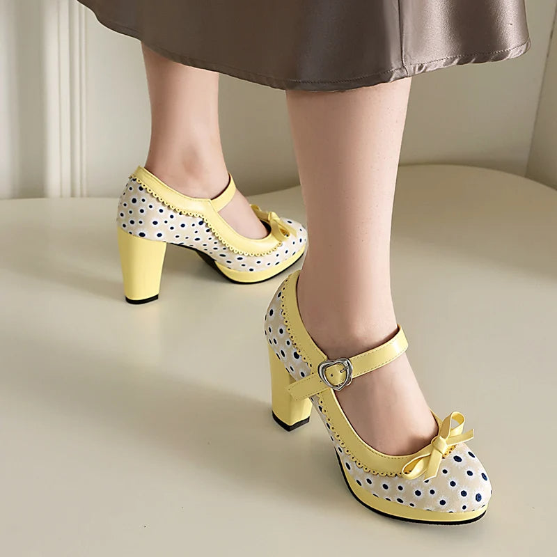 Mary Jane Dot Pumps