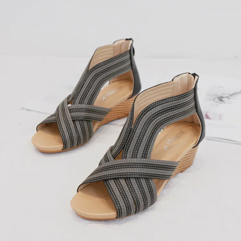 Renelle Crisscross Wedge Sandals