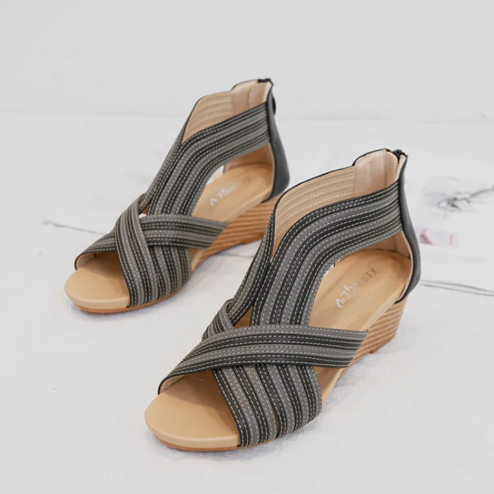 Renelle Crisscross Wedge Sandals
