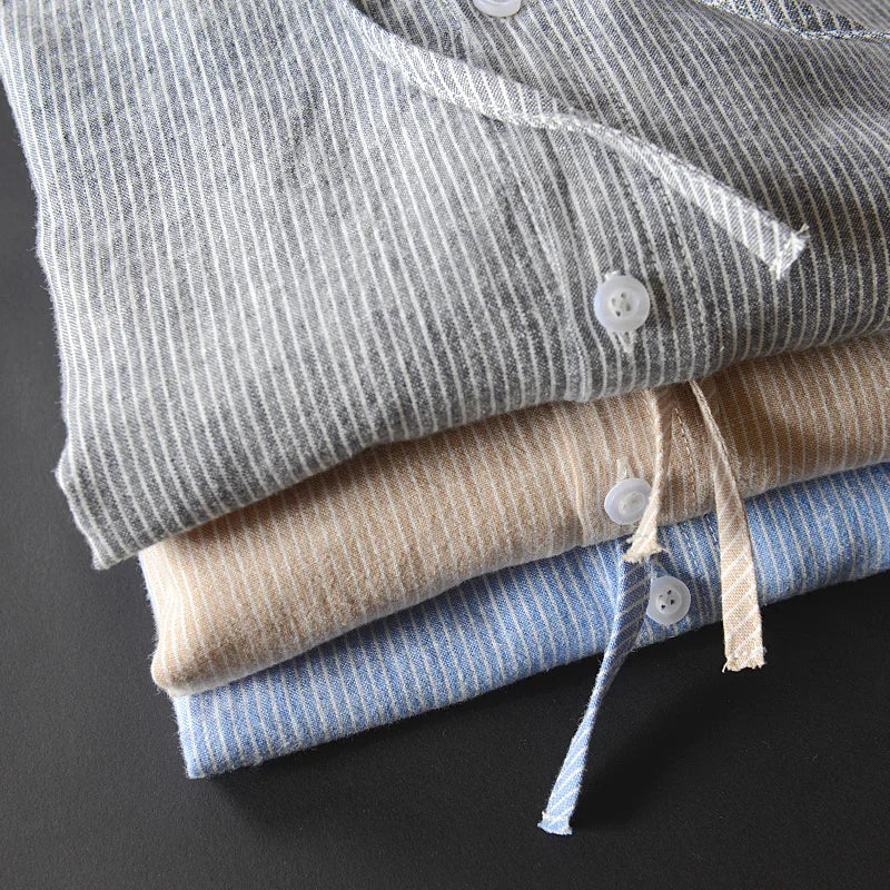 Roma Cotton-Linen Hooded Shirt