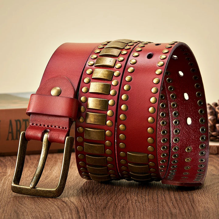 Ryder Genuine Leather Studded Belt