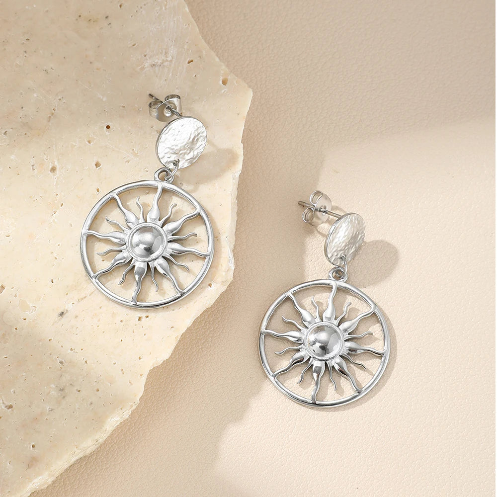Sundial Medallion Earrings