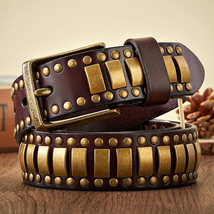 Ryder Genuine Leather Studded Belt