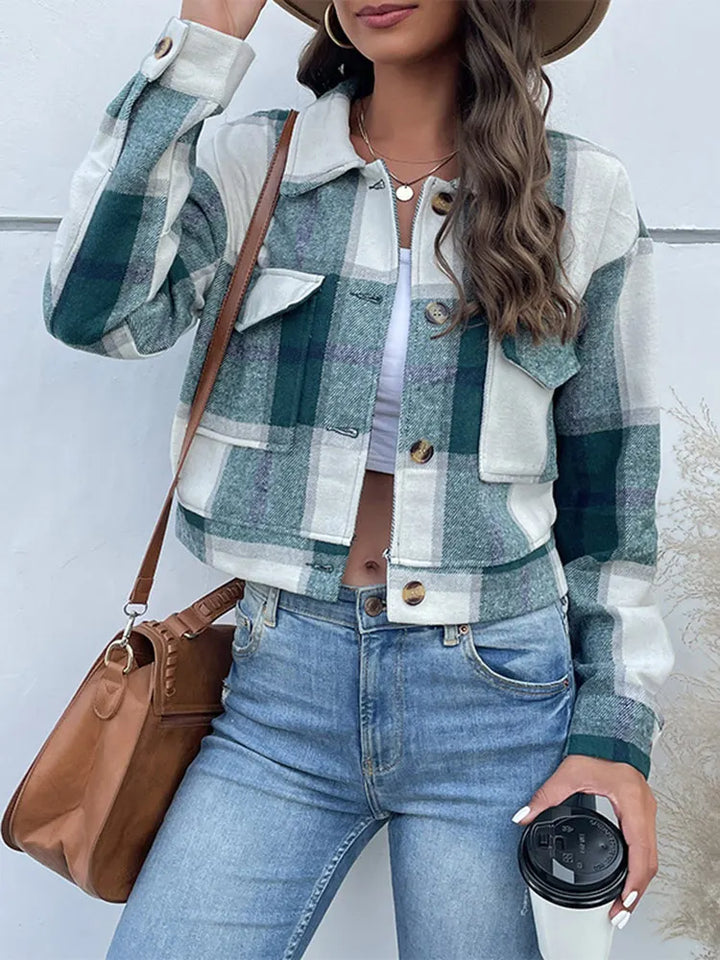 Virginia Plaid Crop Jacket