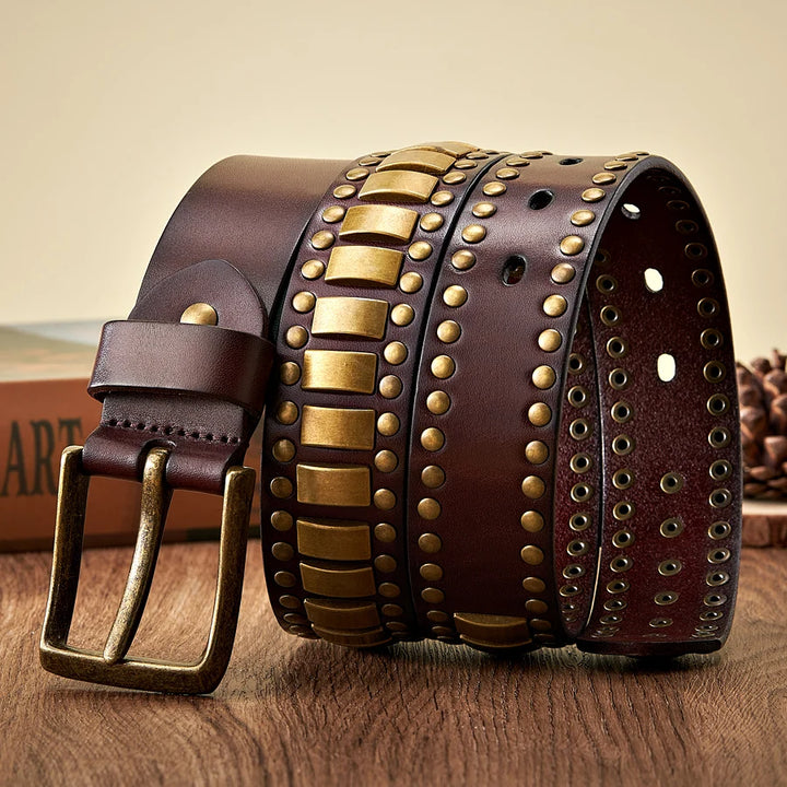 Ryder Genuine Leather Studded Belt