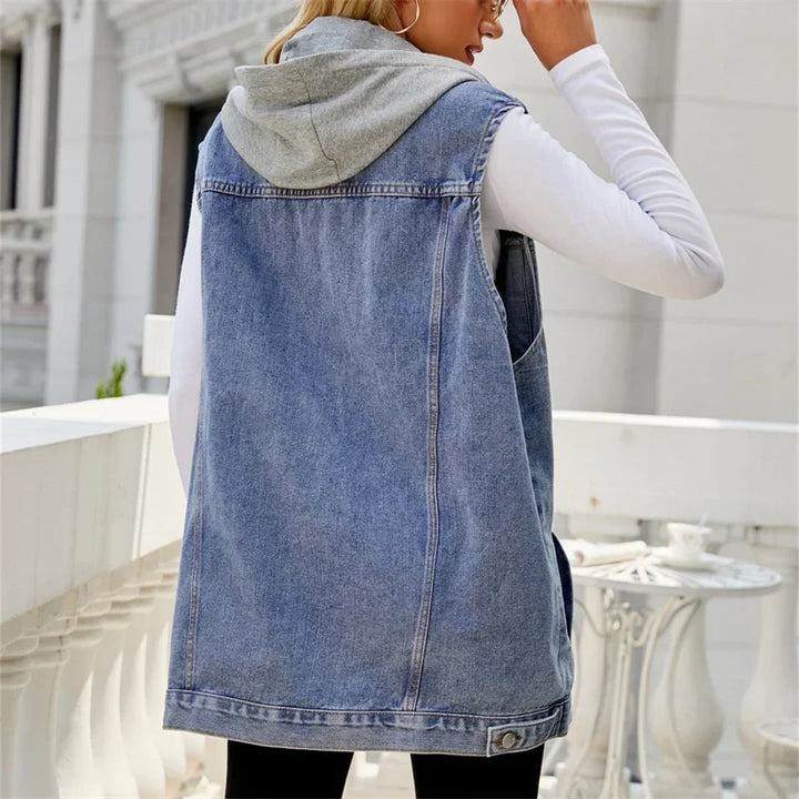Ester Hooded Denim Vest