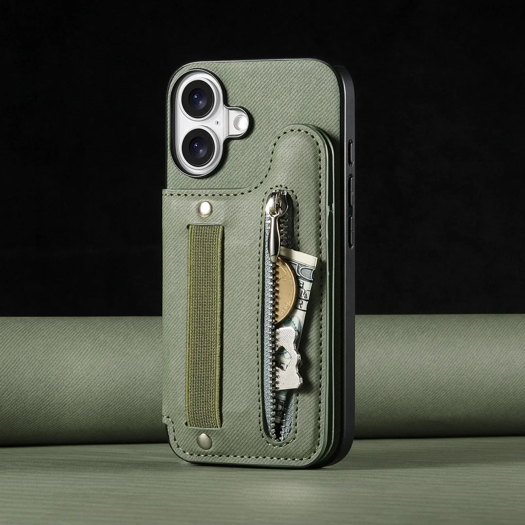 Zip & Grip Leather iPhone Case