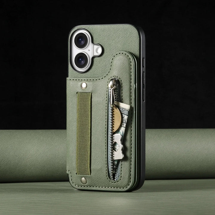 Zip & Grip Leather iPhone Case