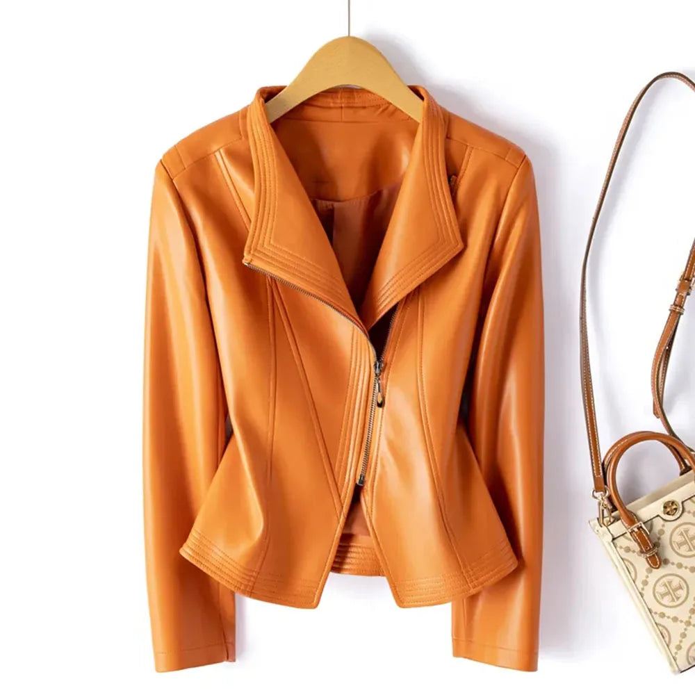 Elara Asymmetric Leather Jacket