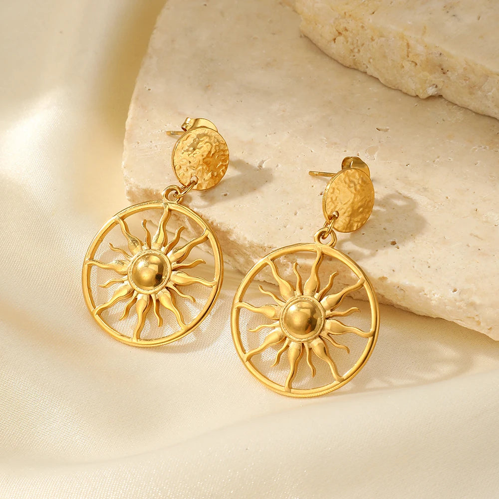 Sundial Medallion Earrings
