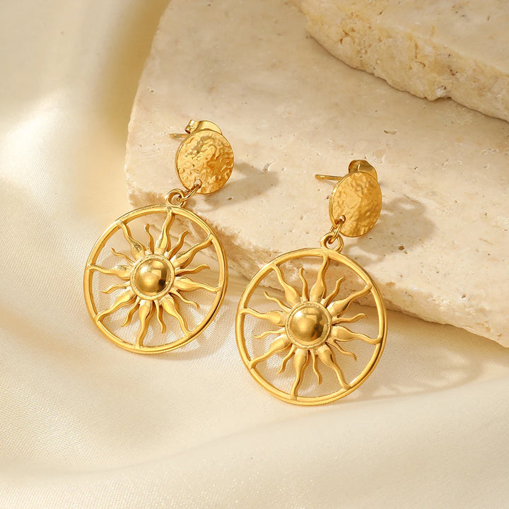 Sundial Medallion Earrings