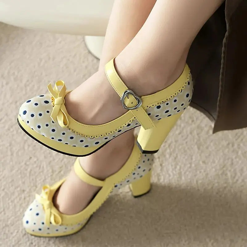 Mary Jane Dot Pumps