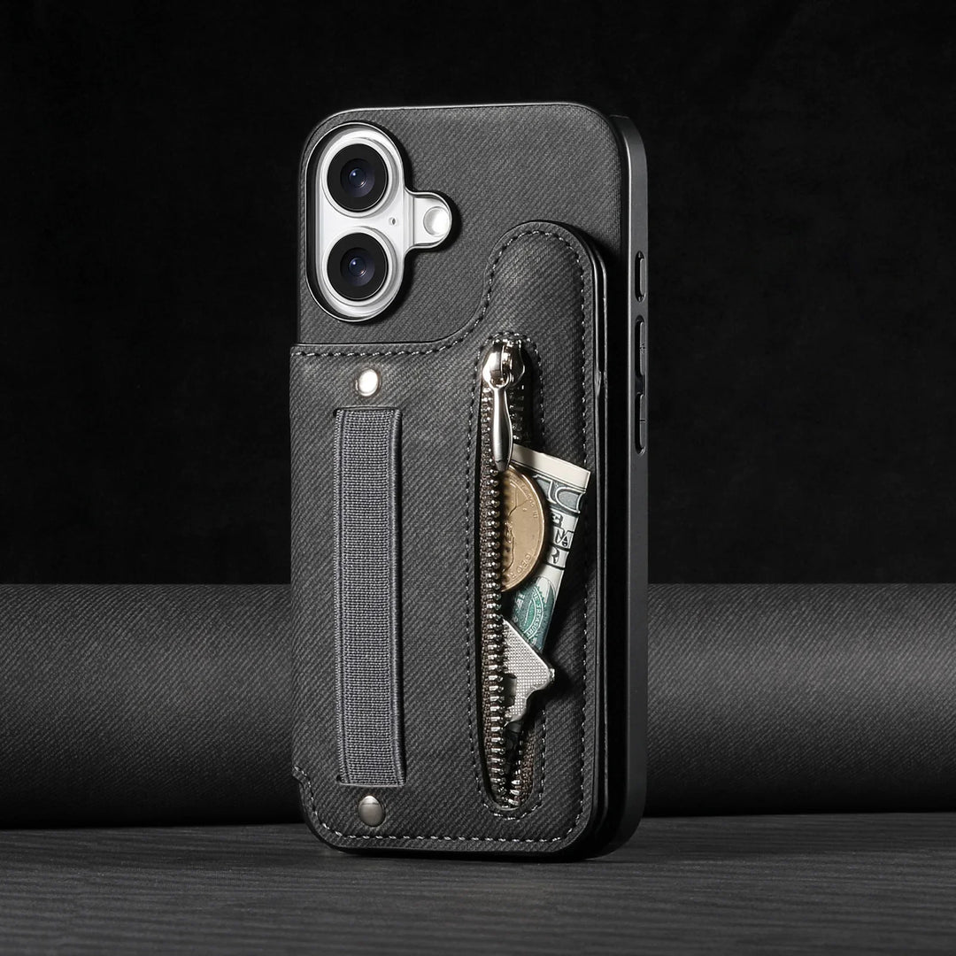 Zip & Grip Leather iPhone Case