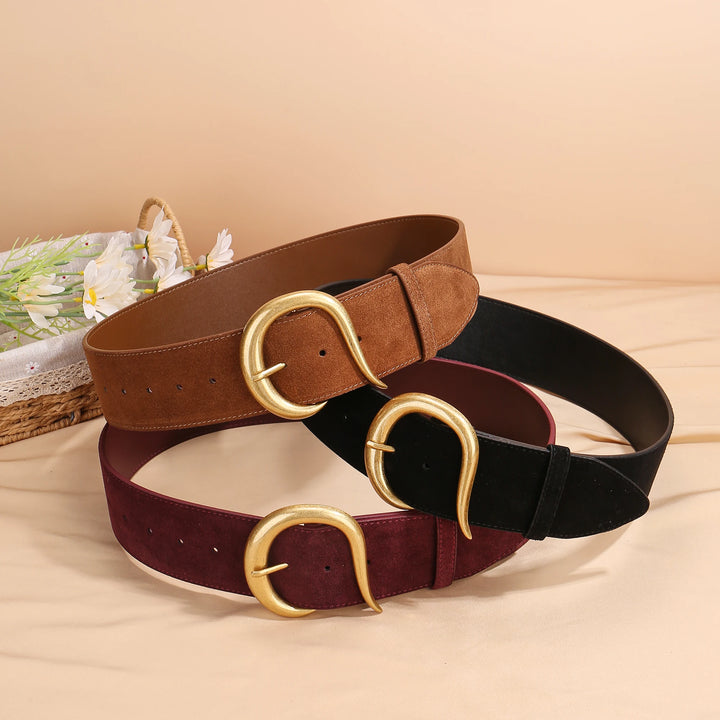 Baroque Genuine Suede Belt