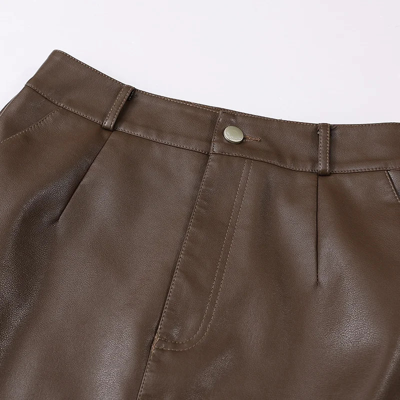 Phenix Leather Streamlined Skirt
