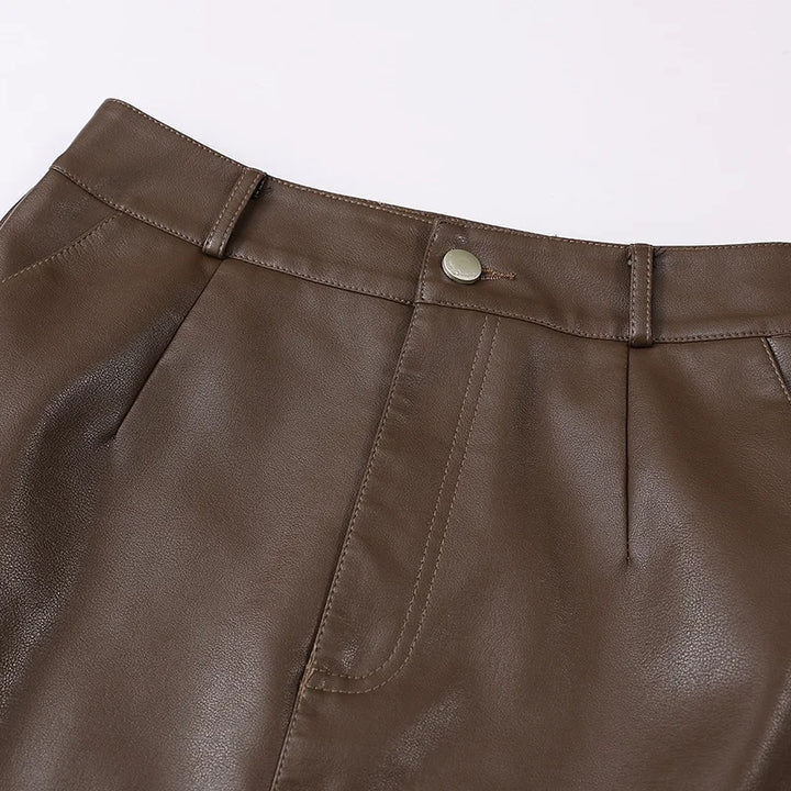 Phenix Leather Streamlined Skirt
