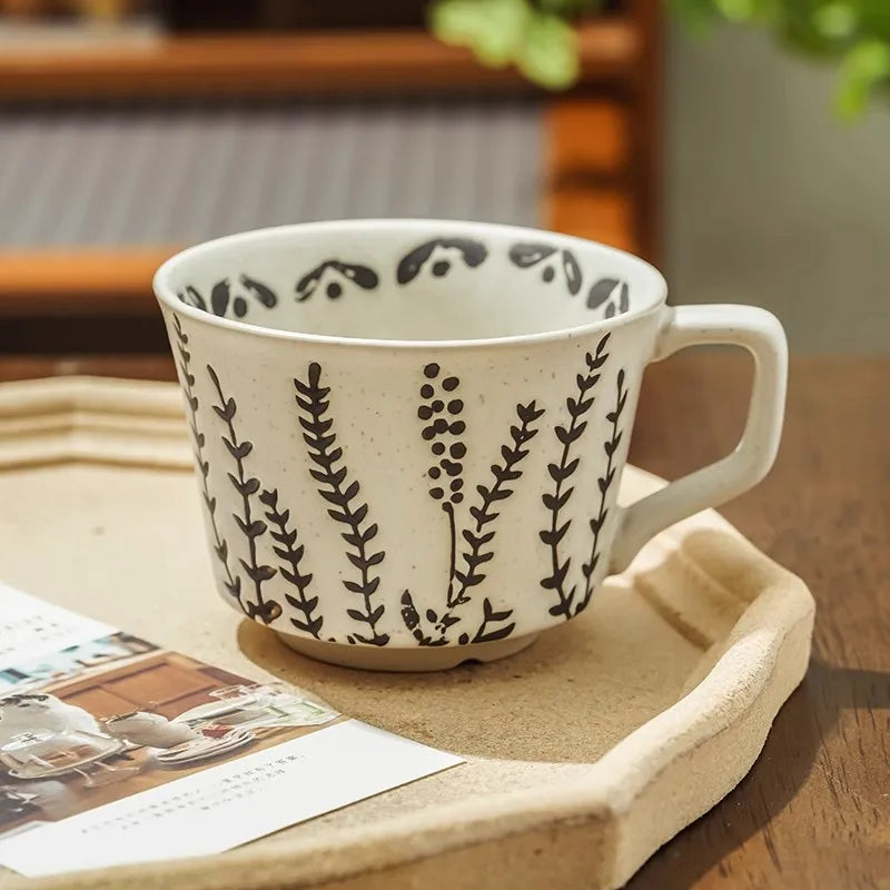 Rustic Porcelain Embossed Mugs