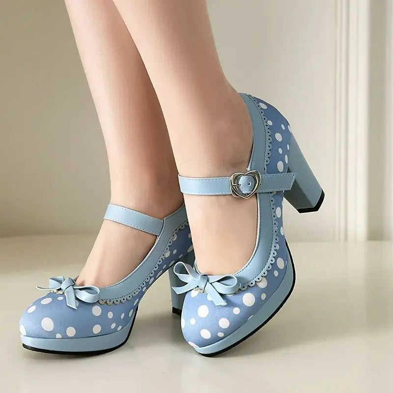 Mary Jane Dot Pumps