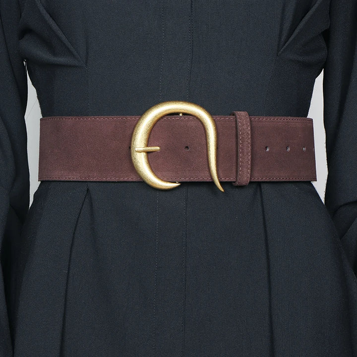 Baroque Genuine Suede Belt