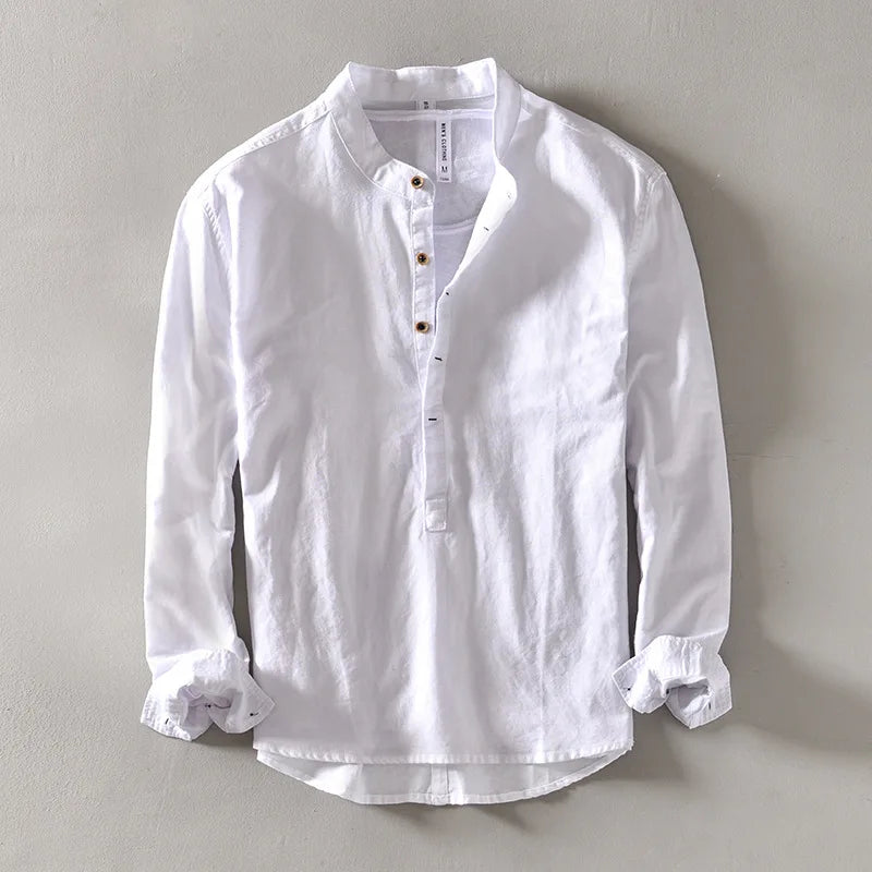 Arturo Linen Mandarin Shirt