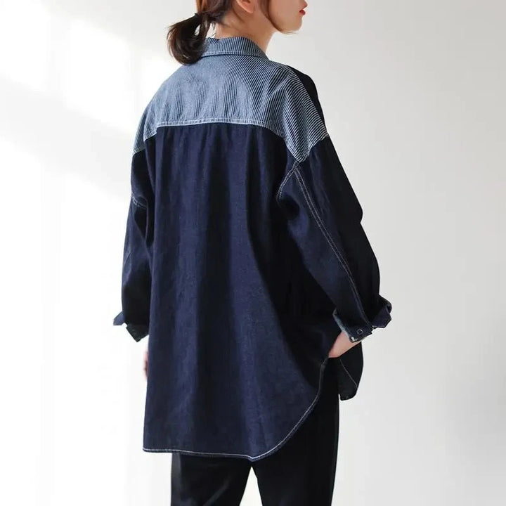 Delphine Two-Tone Denim Shirt