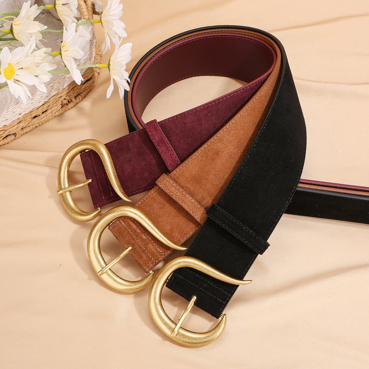Baroque Genuine Suede Belt