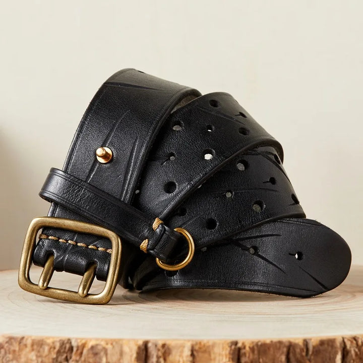 Frontier Crosshatch Cowhide Belt