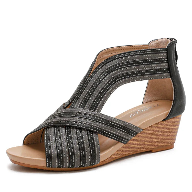Renelle Crisscross Wedge Sandals