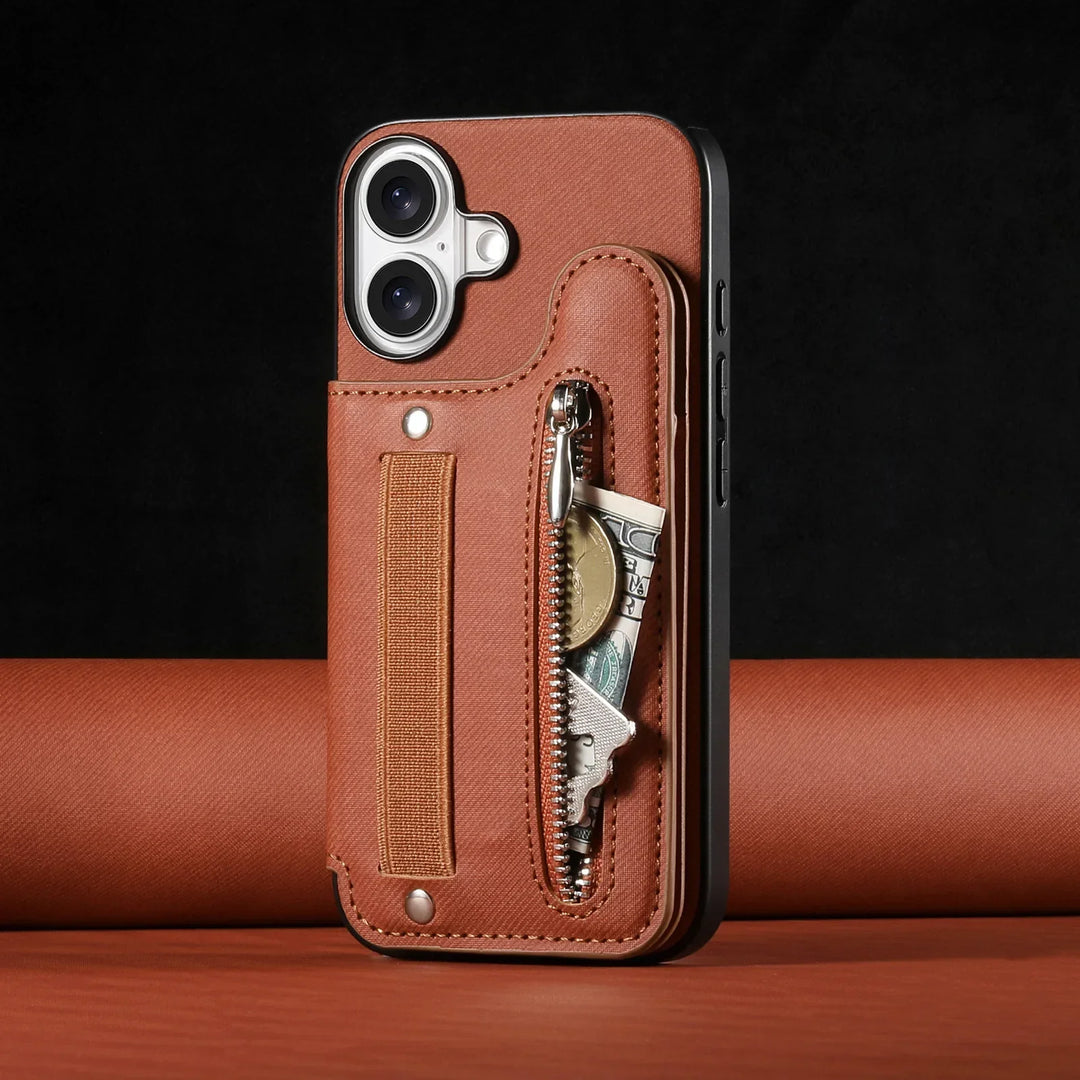 Zip & Grip Leather iPhone Case