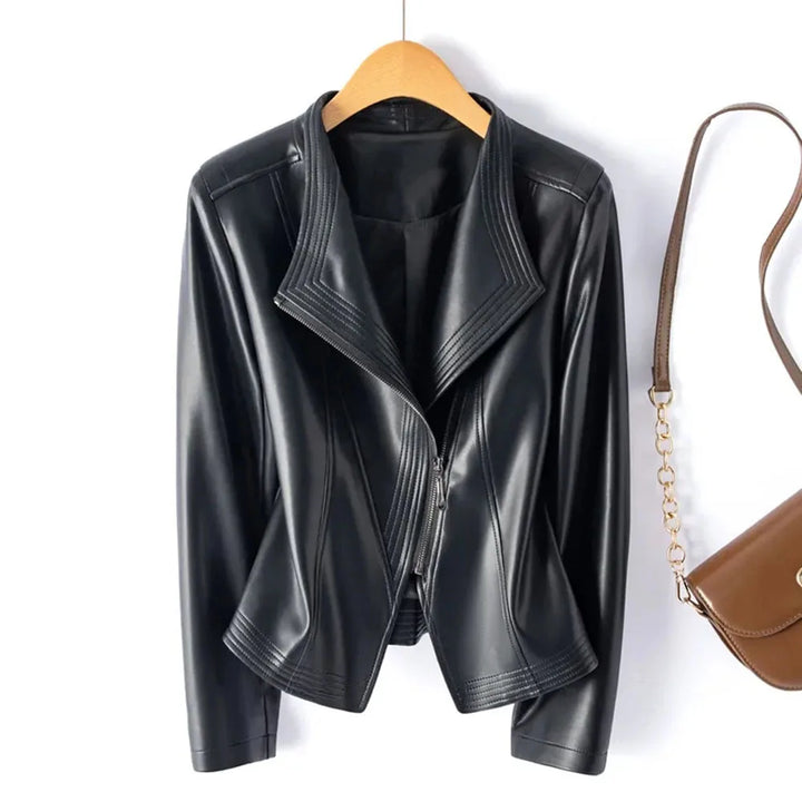 Elara Asymmetric Leather Jacket