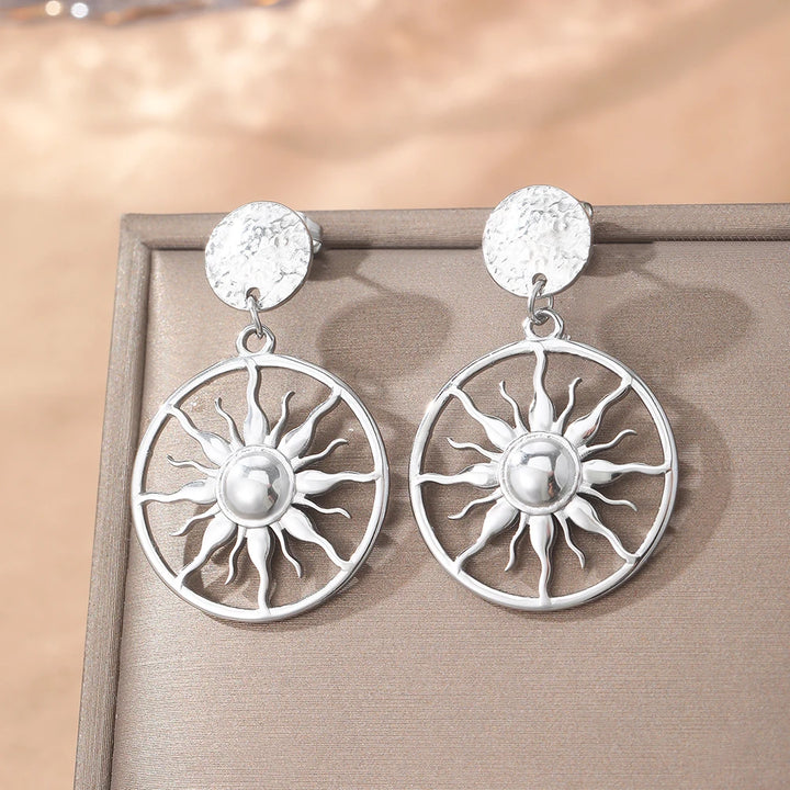 Sundial Medallion Earrings