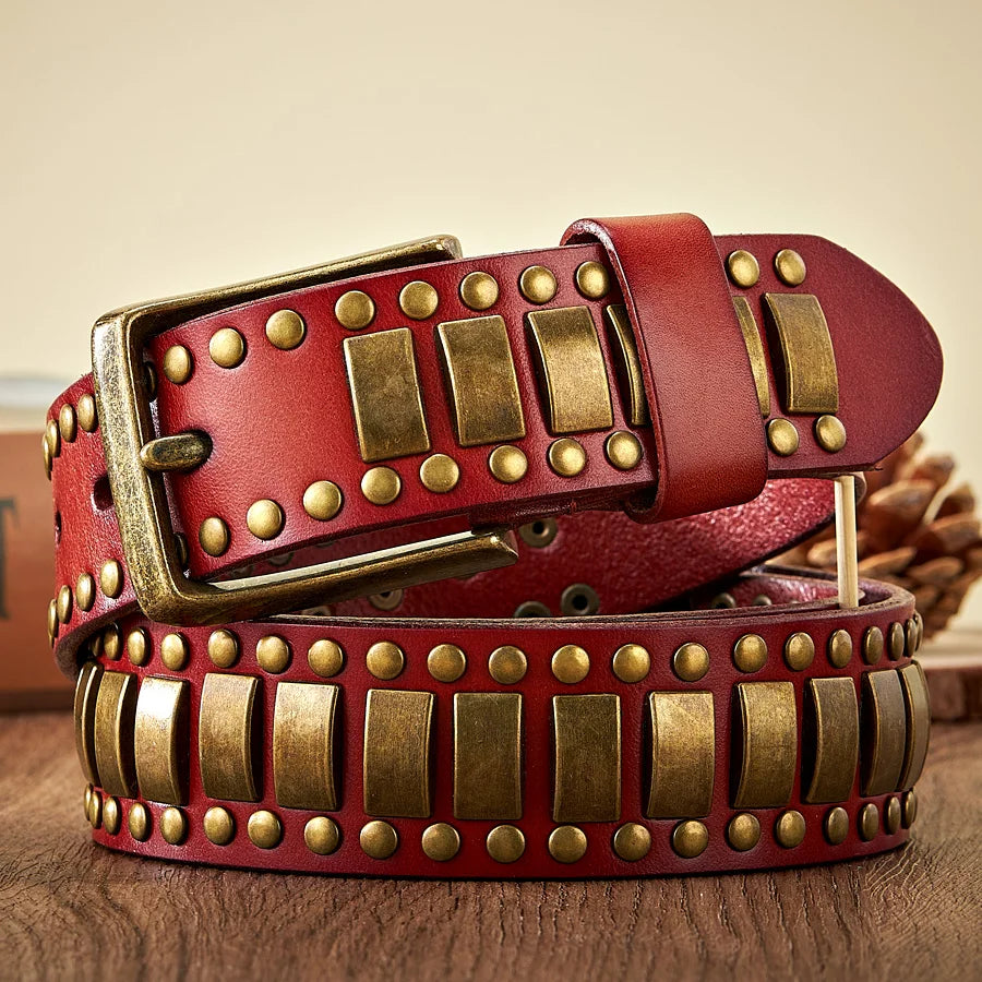 Ryder Genuine Leather Studded Belt