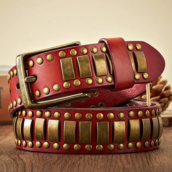 Ryder Genuine Leather Studded Belt