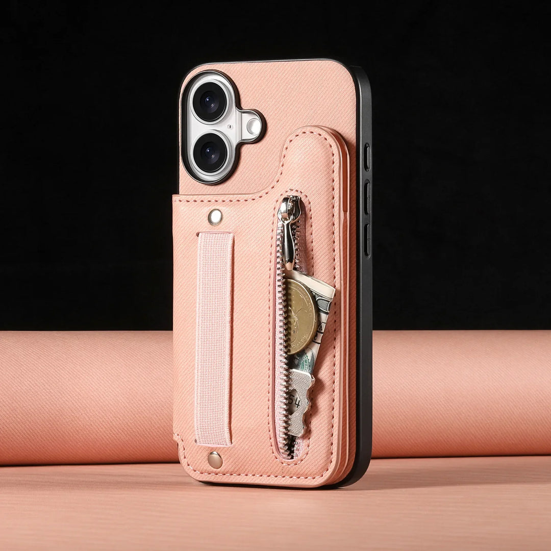 Zip & Grip Leather iPhone Case