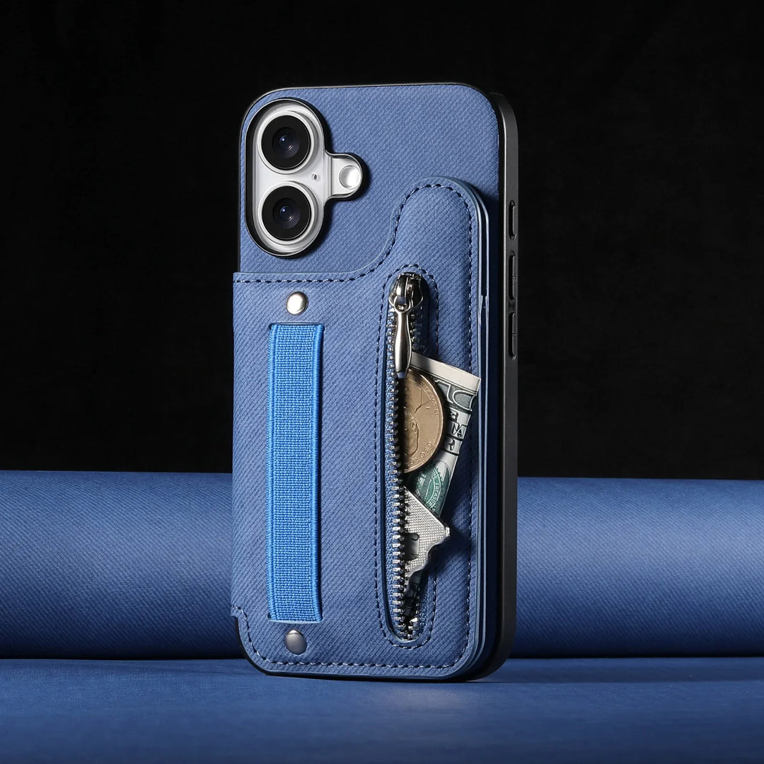 Zip & Grip Leather iPhone Case