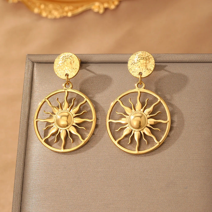 Sundial Medallion Earrings