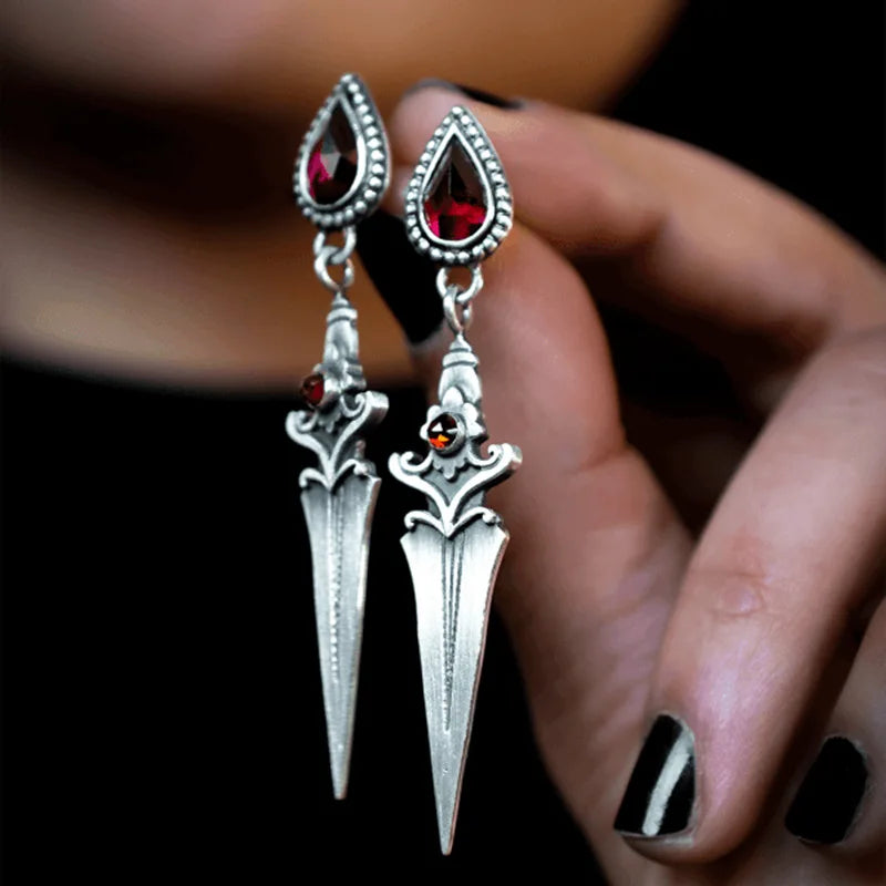 Scarlet Dagger Earrings